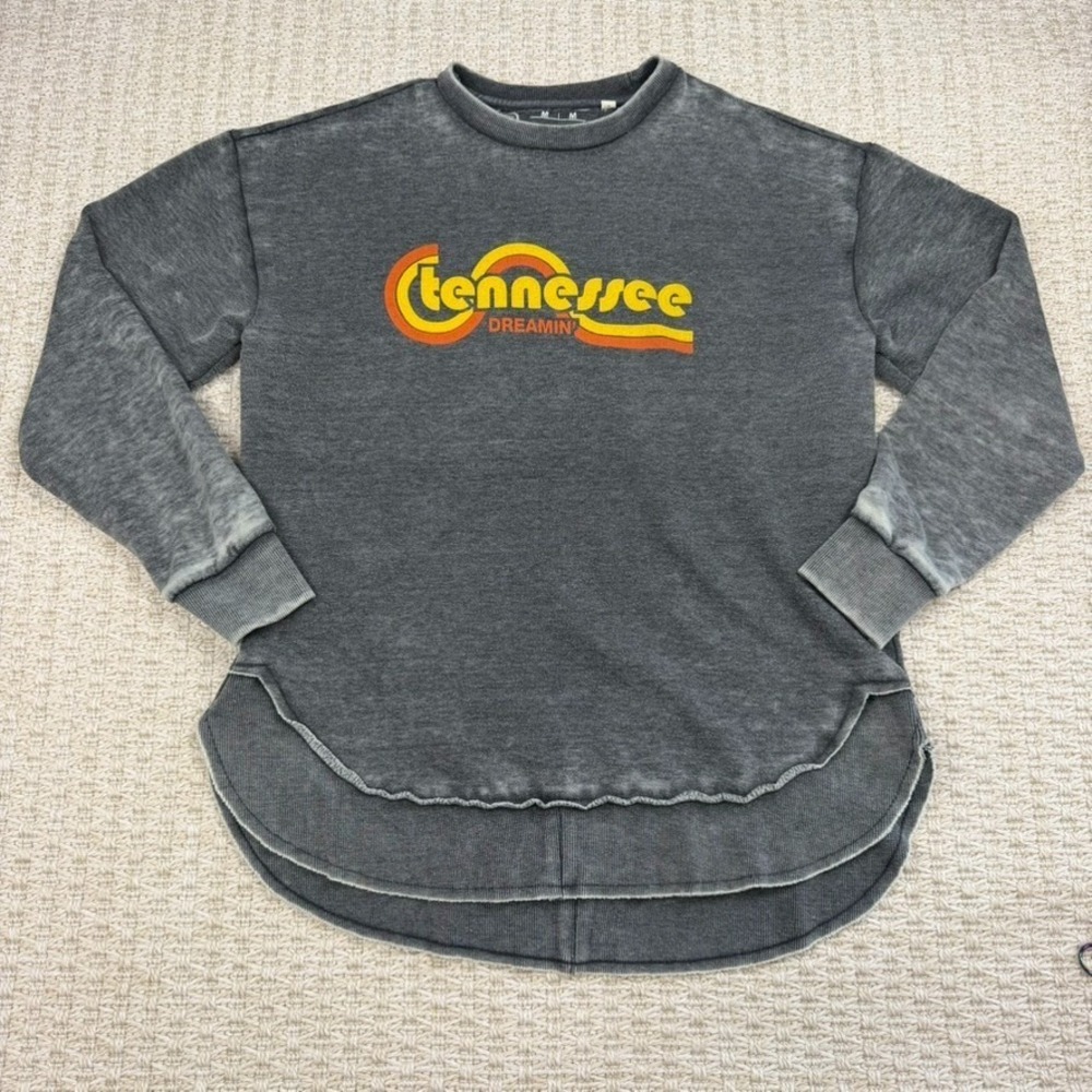 Tennessee Dreamin Womens Sweatshirt M Gray Poncho Crew Retro